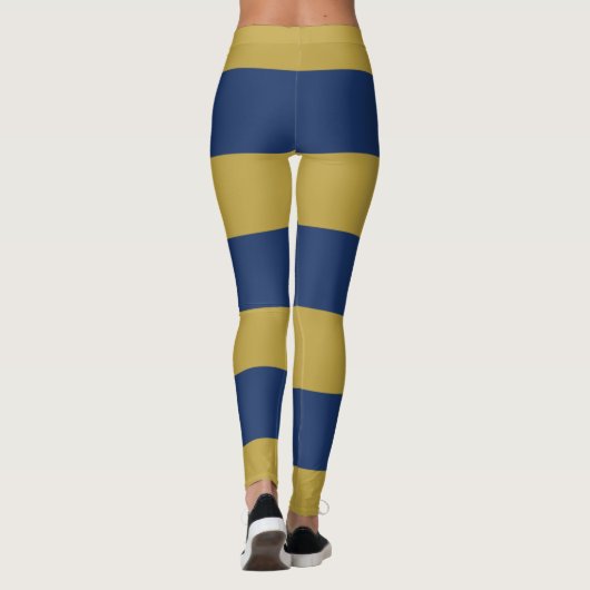 Blauwe en gouden strepen leggings (Achterkant)