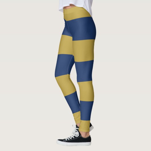 Blauwe en gouden strepen leggings (Links)