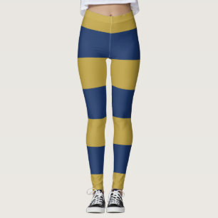 Blauwe en gouden strepen leggings