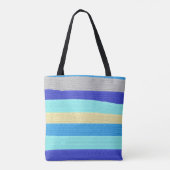 Blauwe en gouden strepen tote bag (Achterkant)