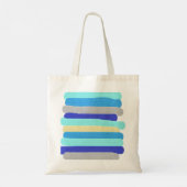 Blauwe en gouden strepen tote bag (Achterkant)