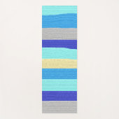 Blauwe en gouden strepen yogamat (Voorkant)