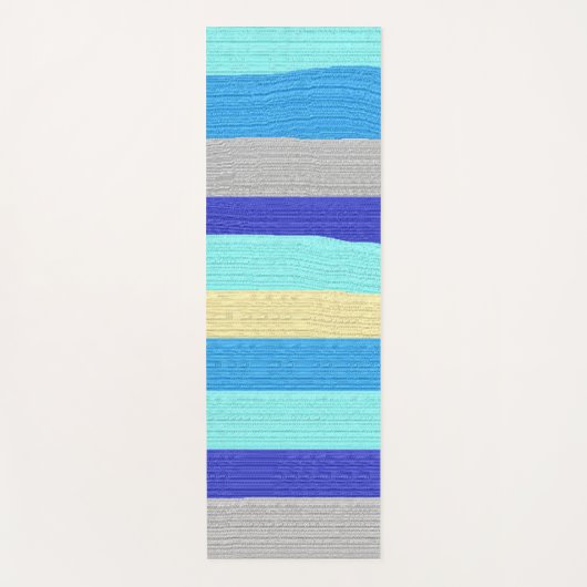 Blauwe en gouden strepen yogamat (Voorkant)