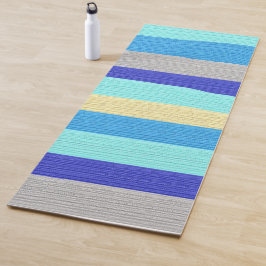 Blauwe en gouden strepen yogamat