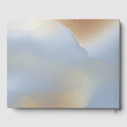 Blauwe en gouden textuur gastenboek (Achterkant)