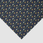 Blauwe en gouden Tropische Kerstmis met palmbomen Tissuepapier (Detail)