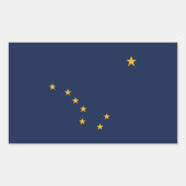 Blauwe en Gouden vlag van Alaska Rechthoekige Sticker (Voorkant)
