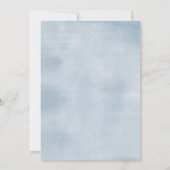 Blauwe en gouden vlinder minimalistische doop kaart (Achterkant)