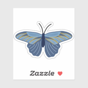 Blauwe en gouden vlinder sticker