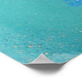 Blauwe en gouden vloeibare textuur poster (Hoek)