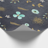 Blauwe en gouden Waterverf Cadeaupapier (Hoek)