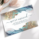 Blauwe en gouden Waterverf Ink Moving Announge Aankondigingskaart