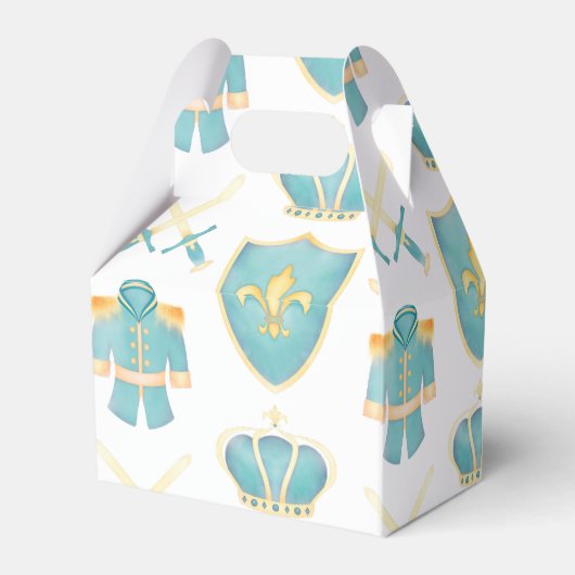 Blauwe en gouden Waterverf Kleine prins Birthday Bedankdoosjes (Achterkant)