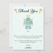 Blauwe en gouden Waterverf Kleine prins Birthday Bedankkaart (Voorkant)