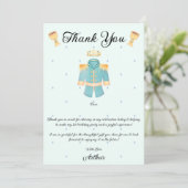 Blauwe en gouden Waterverf Kleine prins Birthday Bedankkaart (Staand voorkant)