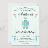 Blauwe en gouden Waterverf Kleine prins Birthday Kaart (Voorkant)