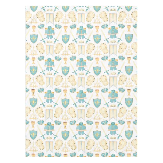 Blauwe en gouden Waterverf Kleine prins Birthday Tafelkleed (Voorkant)