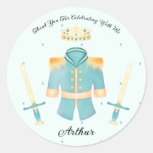 Blauwe en gouden Waterverf Kleine prins Dank je