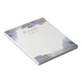 Blauwe en gouden Waterverf Notitieblok (Schuin)