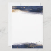 Blauwe en gouden waterverf penseelstreken op maat kaart (Achterkant)