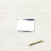 Blauwe en gouden waterverf penseelstreken op maat post-it® notes (Op bureau)