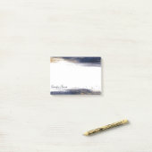 Blauwe en gouden waterverf penseelstreken op maat post-it® notes (Op bureau)