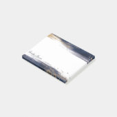 Blauwe en gouden waterverf penseelstreken op maat post-it® notes (Schuin)