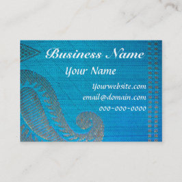 Blauwe en gouden Zijderdpasta Visitekaartje