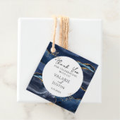 Blauwe en goudglitter-marmer Hartelijk dank voor u Bedankjes Labels (In situ)