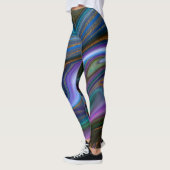 Blauwe en goudglitter marmer leggings (Links)