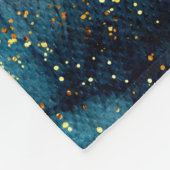 Blauwe en goudglittermarmer fleece deken (Hoek)