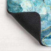 Blauwe en goudglittermarmer muismat (Hoek)