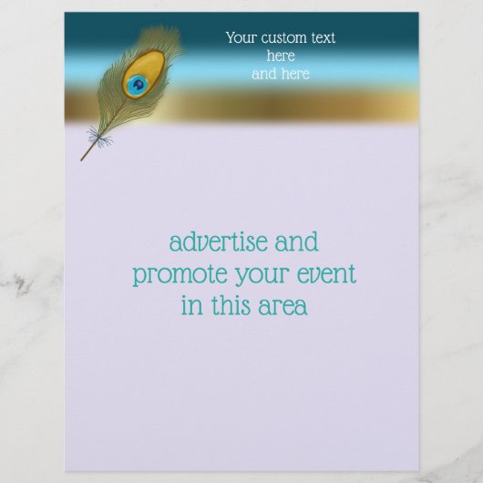 Blauwe en goudgrens met Peacock-doether Flyer (Voorkant)