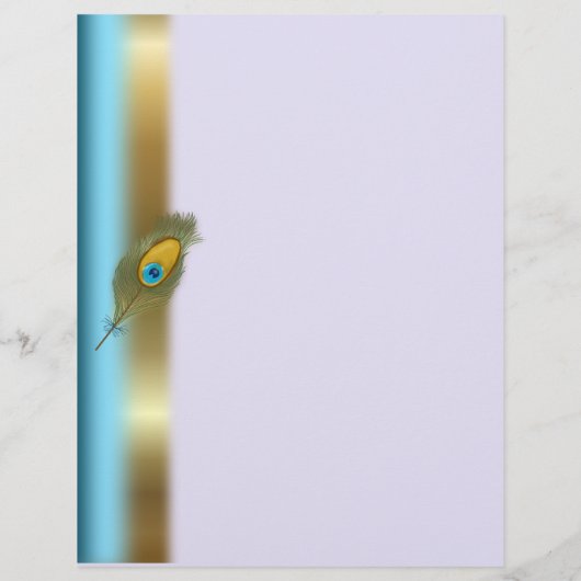 Blauwe en goudgrens met Peacock-doether Flyer (Achterkant)