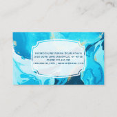 Blauwe en goudgrijze geode moderne marmer visitekaartje (Achterkant)