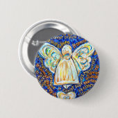 Blauwe en goudkanker Button Pins (Voorkant /achterkant)