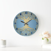 Blauwe en goudKeltische Knot Tree of Life Clock Grote Klok (Huis)