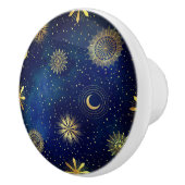 Blauwe en goudkeramische keramische meeuw keramische knop (Rechts)