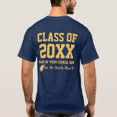 Blauwe en goudklasse van de 20XX Custom School T-shirt (Achterkant)