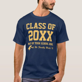 Blauwe en goudklasse van de 20XX Custom School T-shirt