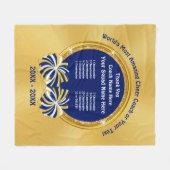 Blauwe en goudkleurige, beste predicaatcoachcadeau fleece deken (Voorkant (Horizontaal))