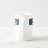 Blauwe en goudkleurige Chinese Mok (Achterkant)