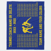 Blauwe en goudkleurige reuksnoer fleece deken (Voorkant)