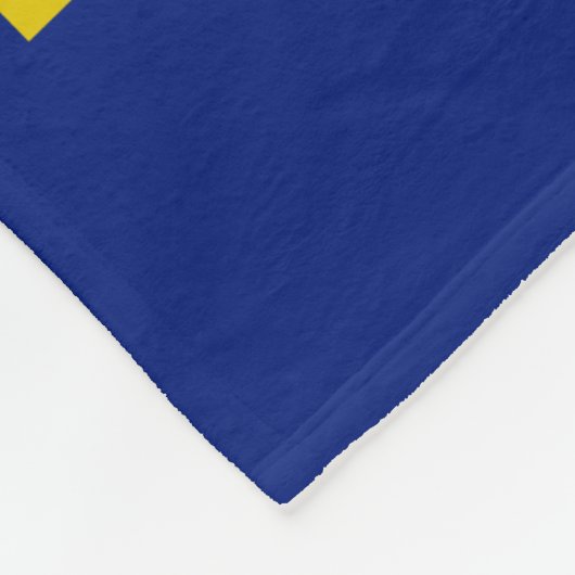 Blauwe en goudkleurige reuksnoer fleece deken (Hoek)