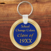 Blauwe en goudkleurige reünie bevoordeelt Jouw tek Sleutelhanger (Voorkant)