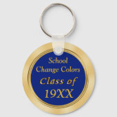Blauwe en goudkleurige reünie bevoordeelt Jouw tek Sleutelhanger (Achterkant)