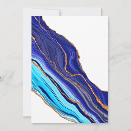 Blauwe en goudkleurige vlechtjes kaart (Achterkant)