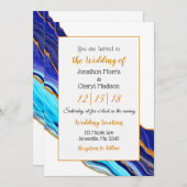 Blauwe en goudkleurige vlechtjes kaart (Voorkant / Achterkant)