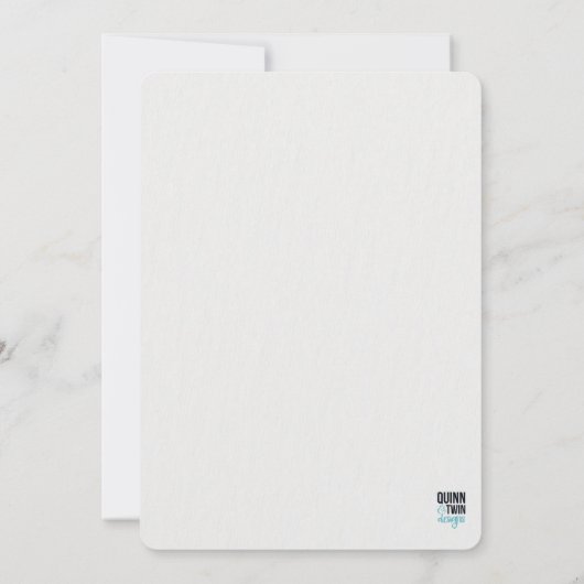 Blauwe en goudkleurige Waterverf Kaart (Achterkant)