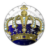 Blauwe en goudkoninklijke kroon dartbord (Voorkant)